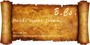 Belényesi Csaba névjegykártya