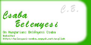 csaba belenyesi business card